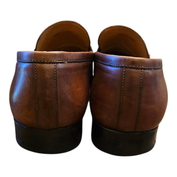 Men's Brown Leather MAGNANNI Slip-on Bit Loafer sz 7 - Picture 9 of 14